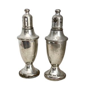 Vintage Web Pewter Salt and Pepper shakers